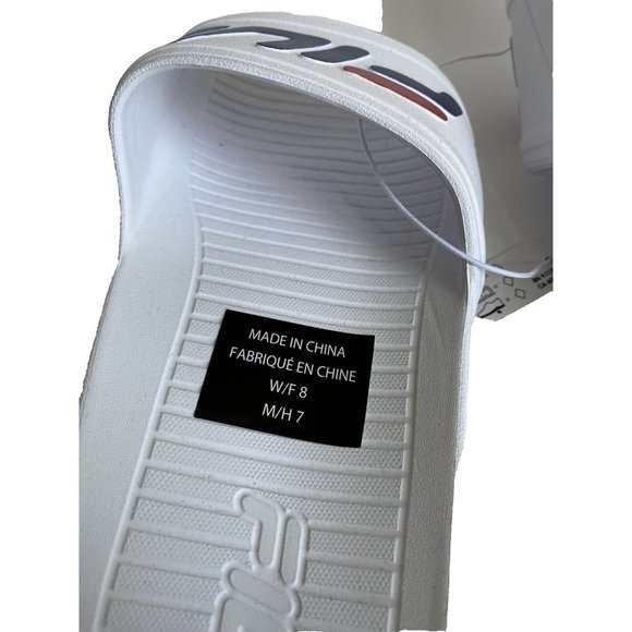 Fila Slides Unisexs Size 8 Women Or Size 7 Men White - Picture 5 of 7